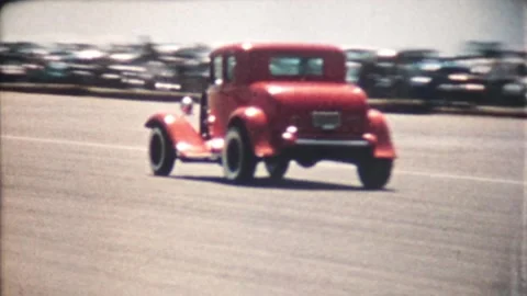 Camera catches the fast action at the drag race starting line 7976 Stock Footage 317195975