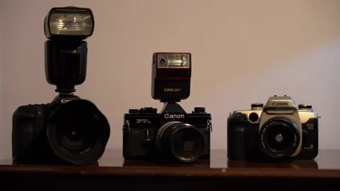 Camera choosing Stock Footage 124876816