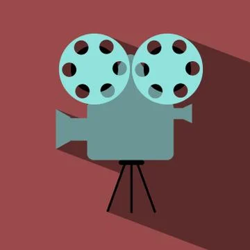 Camera at cinema theater vector flat design Stock Illustration