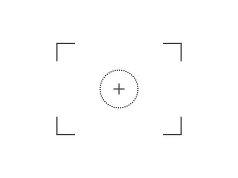 Camera circle focus target vector illustration on white background. Photo camera Illustrazione stock