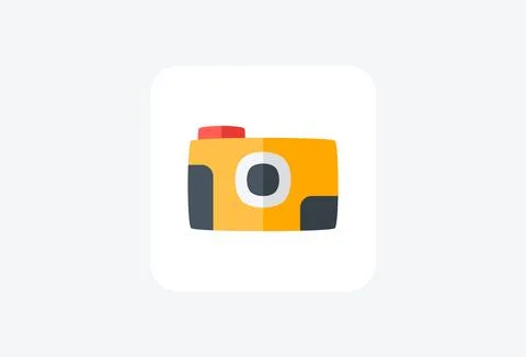 Camera circle  fully editable vector icon Stock Illustration