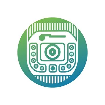 Camera with Circle logo icon Stock Illustration