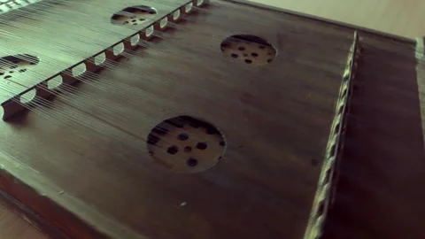 A camera circle of old Polish dulcimer Stock Footage 249828256