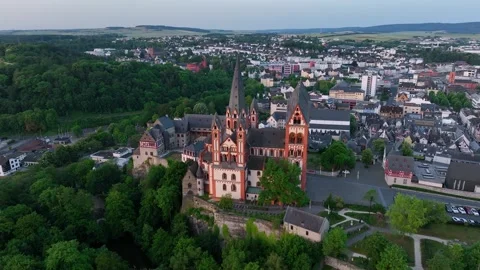 The camera circles around the tower of Historic tourist attraction Stock Footage 243156812