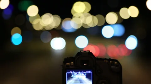 Camera &amp; City Bokeh Stock Footage 33193258