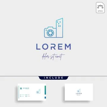 Camera City Logo Template Vector Symbol Design Stock Illustration