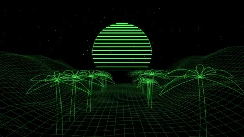 Camera Climbs Steadily Away From A Glowing Ground Grid Stock Footage 344514119