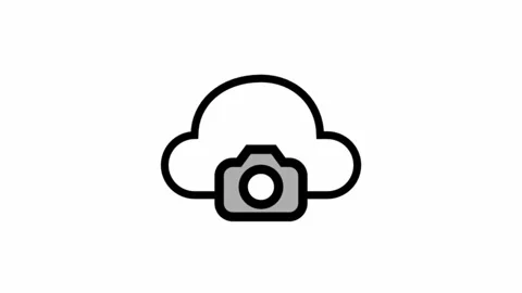 Camera with cloud icon - clean and modern Photography and videography icon 库存影片 335765983