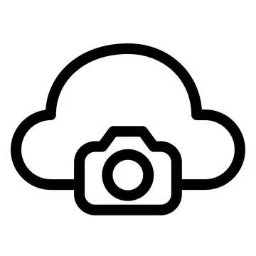 Camera with cloud icon - clean and modern Photography and videography icon Illustrazione stock