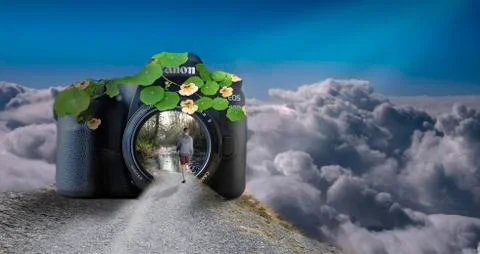 Camera in Clouds Stock Photos
