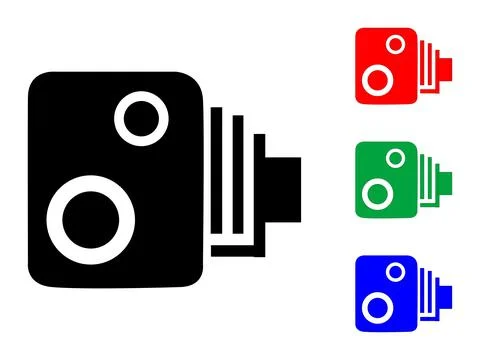 Camera Collection In RGB Stock Illustration