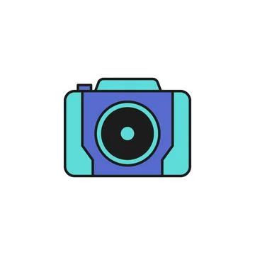 Camera colored icon. Element of birthday party icon for mobile concept and web Stock Illustration
