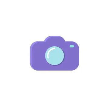 Camera colorful flat icon on white background Stock Illustration