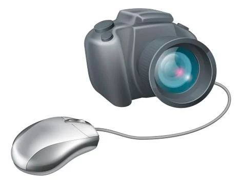 Camera computer mouse concept 스톡 일러스트