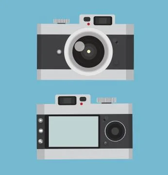 Camera concept front view and back Illustrazione stock
