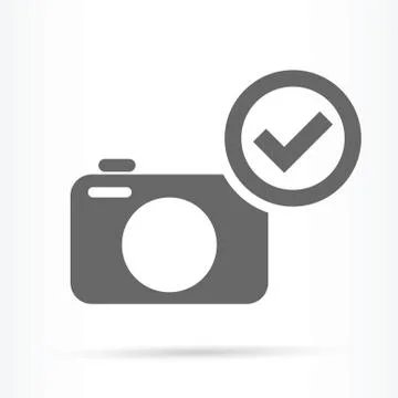 Camera confirm image icon Stock Illustration