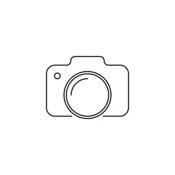 Camera contour icon on white background vector 스톡 일러스트