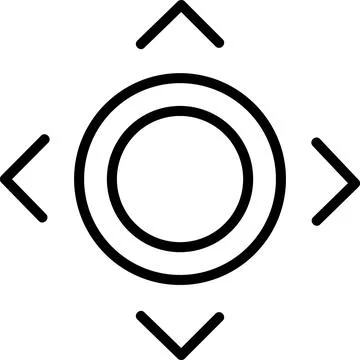 Camera controller dial pad line art icon Stock Illustration