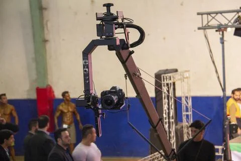 Camera on crane Stock Photos