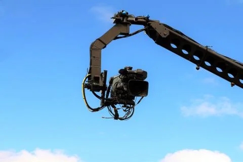Camera on crane shooting Stock Photos