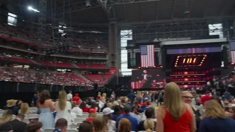 Camera crews at the back of the stadium before the Charlie Kirk memorial service Stock Footage 345297924