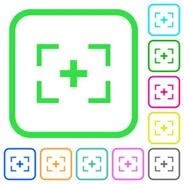 Camera crosshairs vivid colored flat icons Stock Illustration
