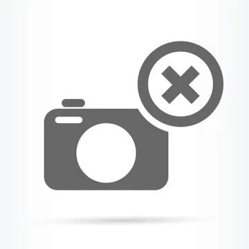 Camera delete image icon Stock Illustration
