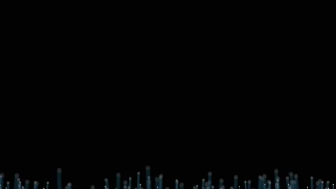 A camera with a depth of field rises behind trailing fiber optic cables. Stock Footage 121067618