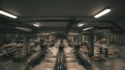 Camera Descends Beneath Forest into Secret Underground Military Bunker Stock Footage 344864291