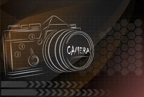 Camera design on technology background ,vector illustration. Illustrazione stock