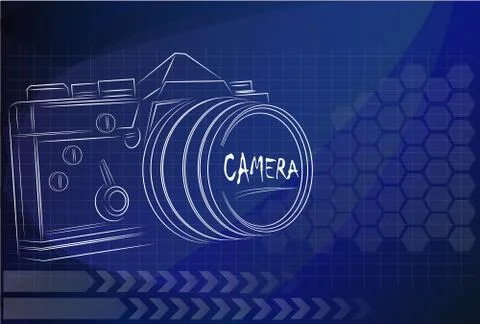 Camera design on technology background ,vector illustration. Stock Illustration