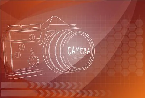 Camera design on technology background ,vector illustration. Illustrazione stock