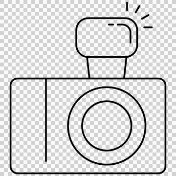 Camera device with external flash attachment Stock-Illustration
