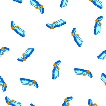 Camera device isometric icon seamless pattern color Stock Illustration