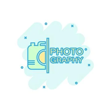 Camera device sign icon in comic style. Photography vector cartoon illustrati Illustrazione stock