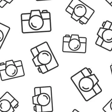 Camera device sign icon seamless pattern background. Photography vector illus Stockillustratie