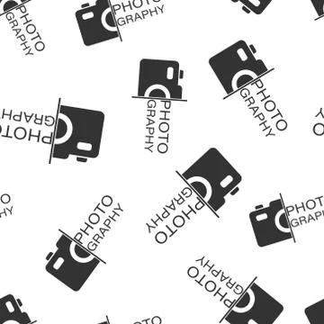 Camera device sign icon seamless pattern background. Photography vector illus イラスト素材