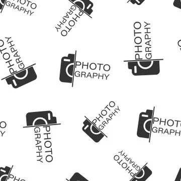 Camera device sign icon seamless pattern background. Photography vector illus Stock Illustration