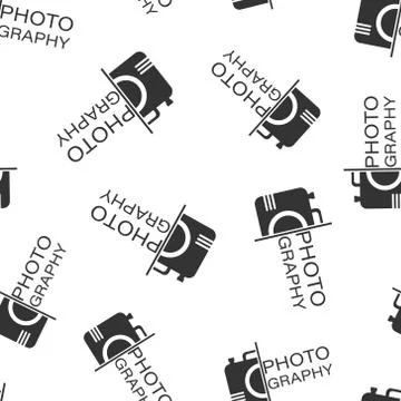 Camera device sign icon seamless pattern background. Photography vector illus Stock Illustration