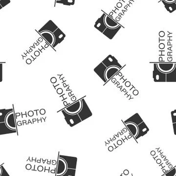 Camera device sign icon seamless pattern background. Photography vector illus Stockillustratie