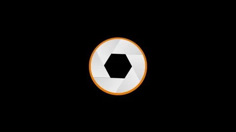 Camera diaphragm of a lens on black background, it opens and closes and tak.. Stock Footage 270687168