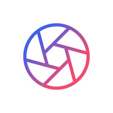 Camera diaphragm pixel perfect gradient linear ui icon Stock Illustration