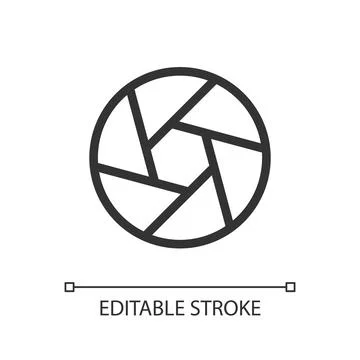 Camera diaphragm pixel perfect linear ui icon Illustrazione stock