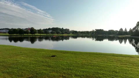 Camera Does a Smooth Slide Across Lake in Georgia Stock Footage 331047663