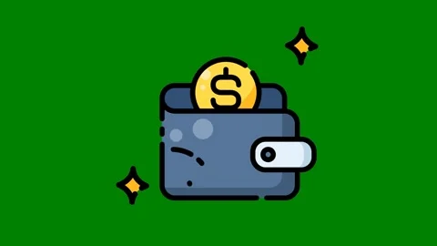 Camera dollar coin illustration wallet inside sticking out coins money coming Vídeo Stock 314063713