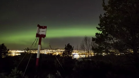 Camera dolly with Aurora Borealis Stock Footage 87952786
