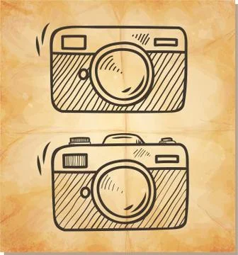 Camera doodle 스톡 일러스트