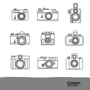Camera doodles Stock Illustration