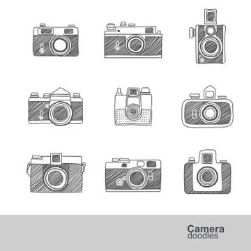 Camera doodles Stock Illustration