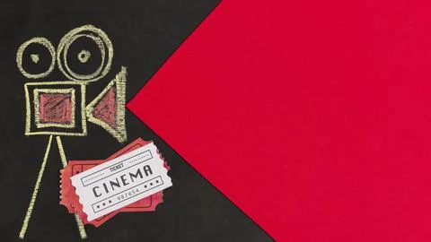 Camera draw with tickets. High quality beautiful photo concept Stock Photos